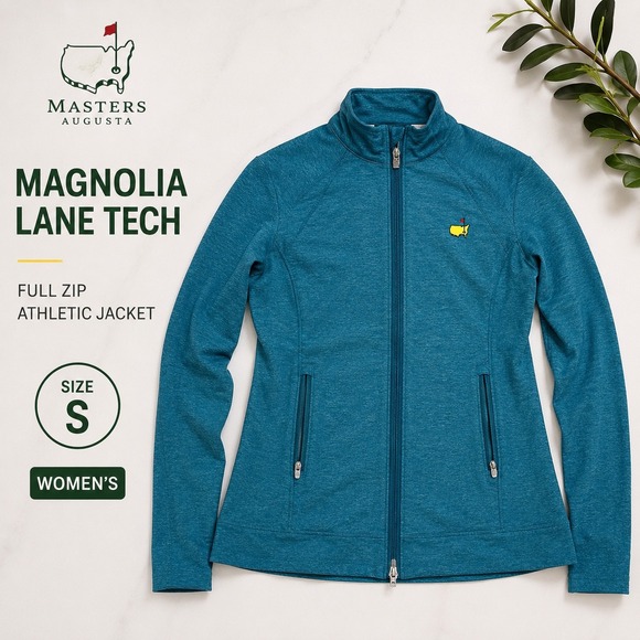 Masters Augusta Jackets & Blazers - Masters Augusta Magnolia Lane Tech Full Zip Jacket Teal Womens S